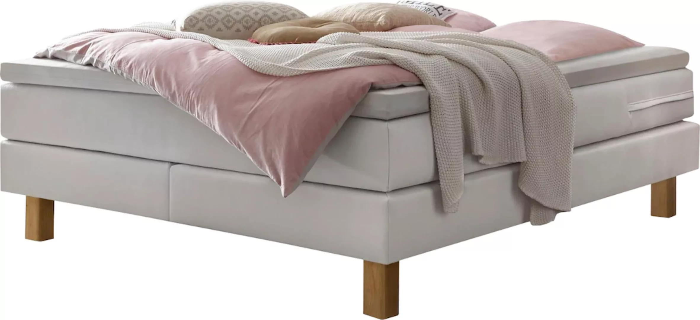 HASENA Boxspringbett "Isoba", inkl. Topper, Füsse aus massiver Eiche günstig online kaufen