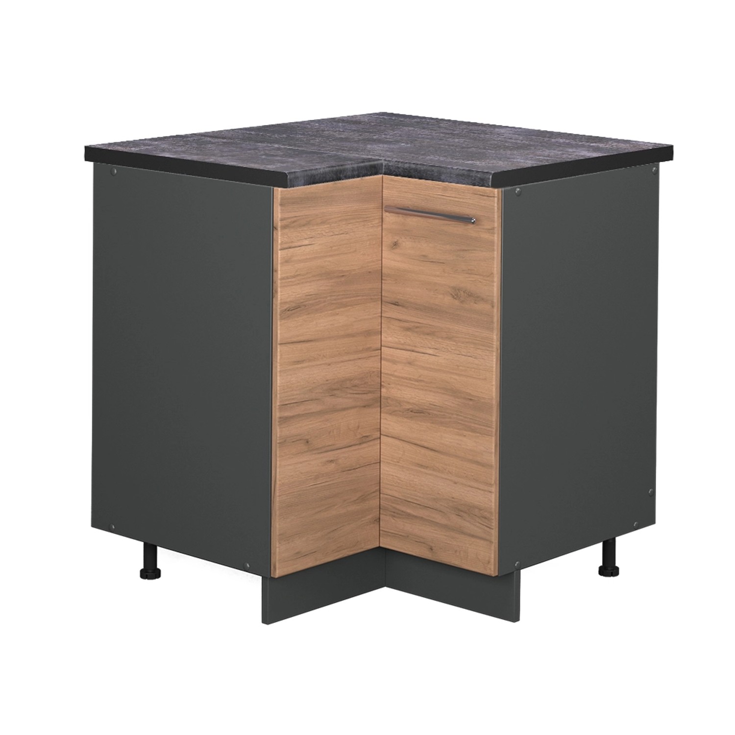 Vicco Eckunterschrank Fame-Line, Goldkraft Eiche/Anthrazit, 80.5 günstig online kaufen