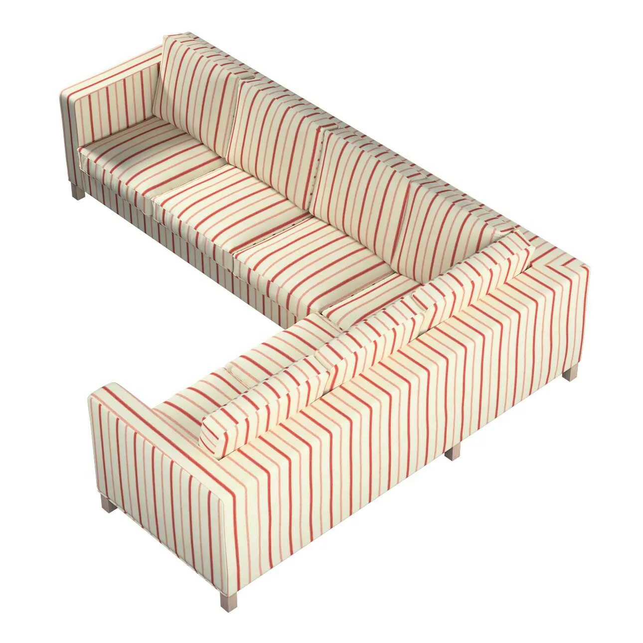 Bezug für Karlanda Sofa Ecke links, creme- rot gestreift, 36cm x 30cm x 50c günstig online kaufen