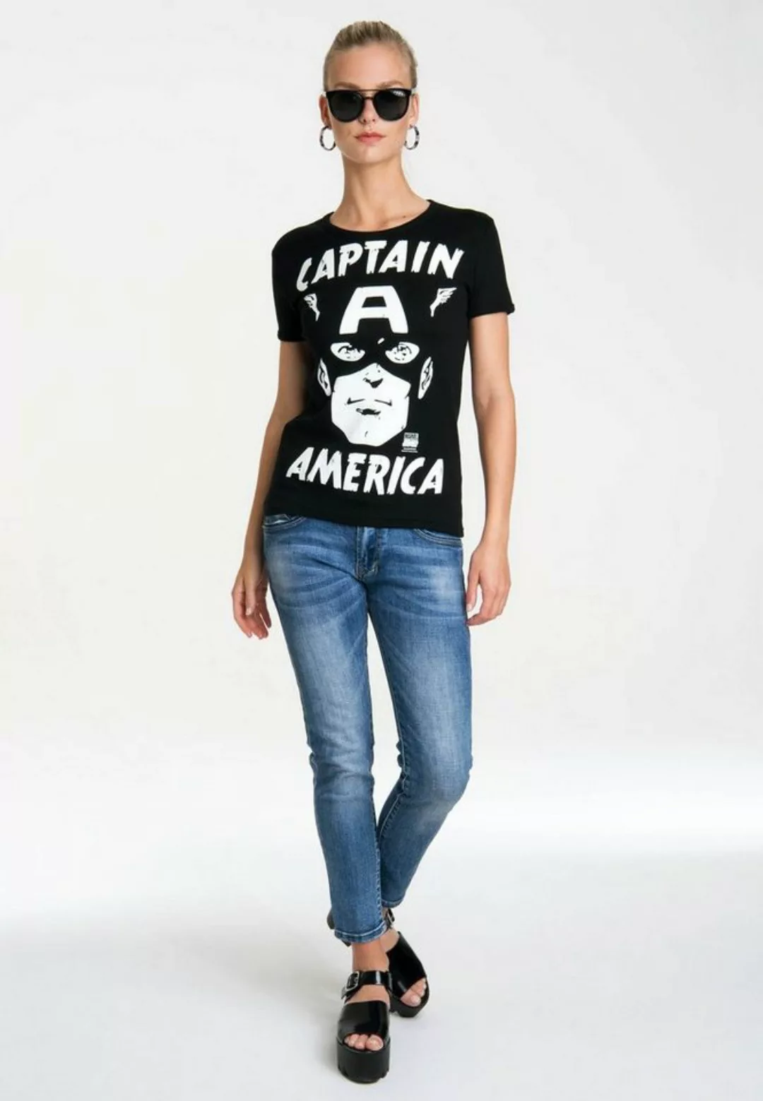 LOGOSHIRT T-Shirt Captain America – Portrait mit lizenziertem Originaldesig günstig online kaufen