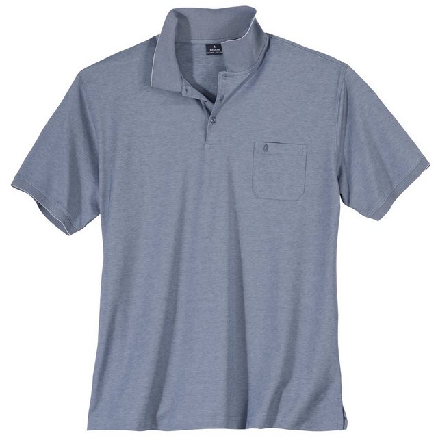 RAGMAN Poloshirt Große Größen Herren Poloshirt graublau melange Softknit Ra günstig online kaufen