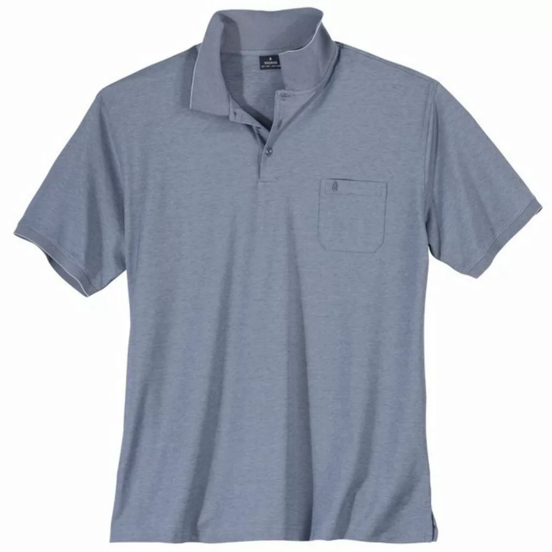 RAGMAN Poloshirt Ragman Softknit Poloshirt Übergröße graublau melange günstig online kaufen