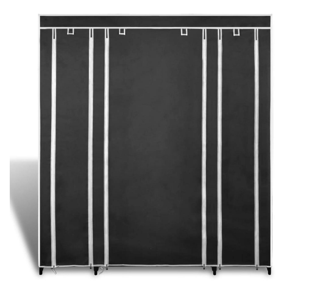 furnicato Stoffschrank mit Fächern Kleiderstangen 45×150×176 cm Schwarz günstig online kaufen