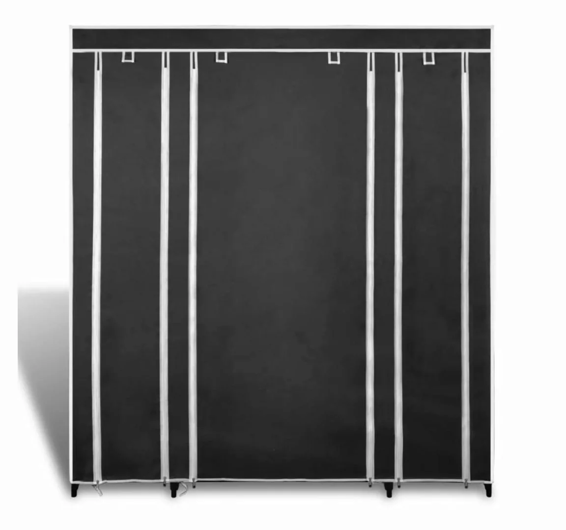 furnicato Stoffschrank mit Fächern Kleiderstangen 45×150×176 cm Schwarz günstig online kaufen