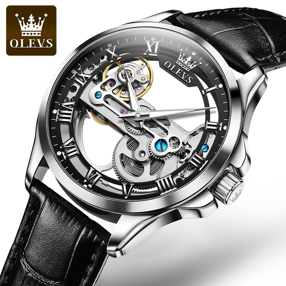 OLEVS Automatikuhr Herrenuhr Automatik Uhr SKELETT günstig online kaufen