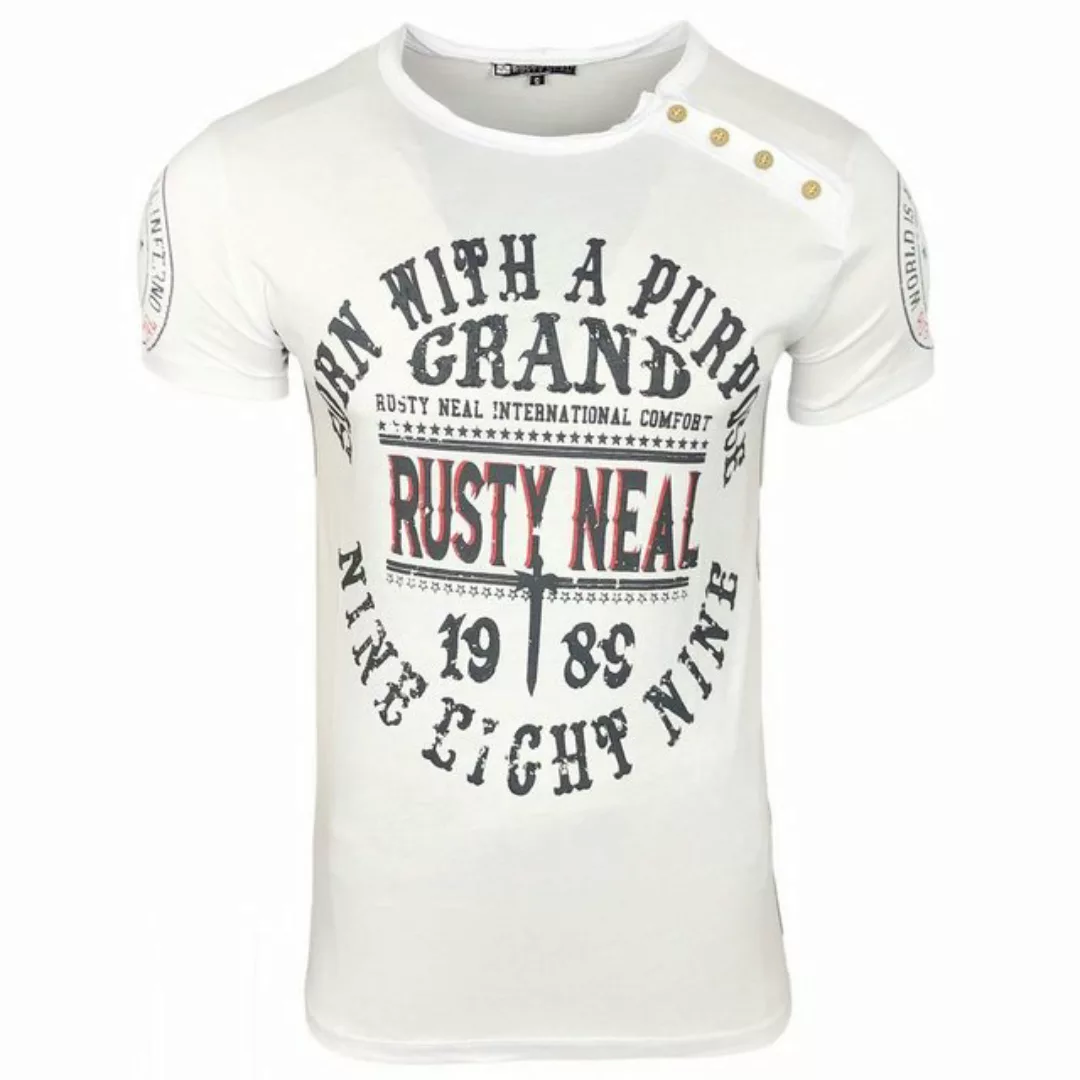 Rusty Neal T-Shirt, mit seitlicher Knopfleiste günstig online kaufen