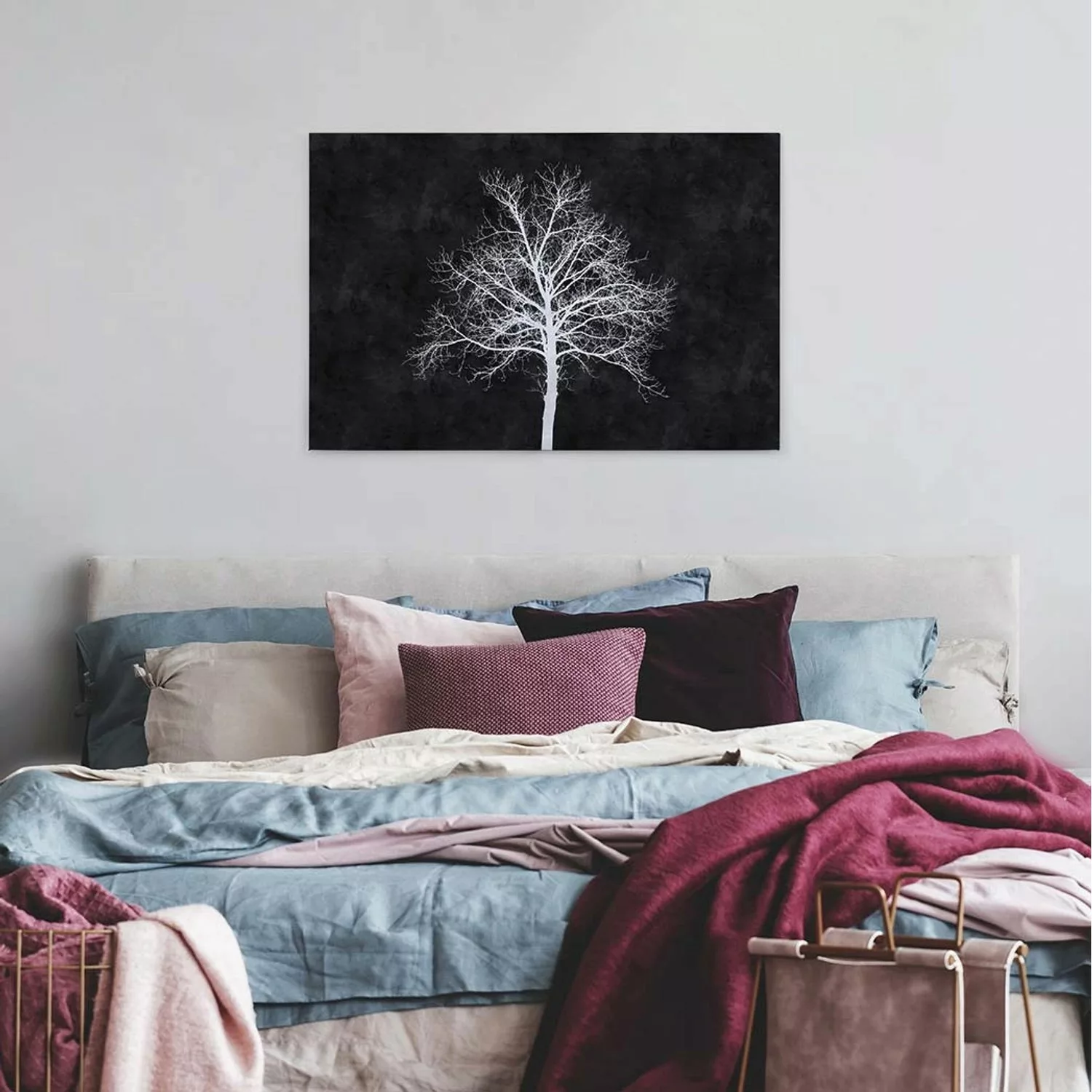 A.S. Création Leinwandbild "blackboard", (1 St.), Schwarz-Weiß Baum Keilrah günstig online kaufen