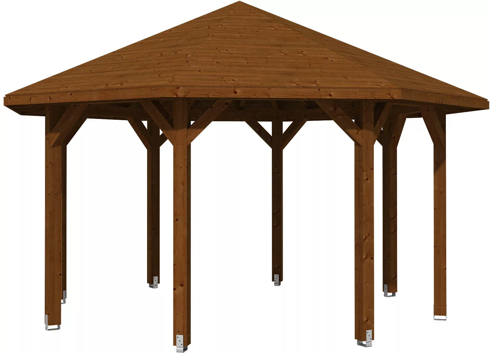 Skan Holz Pavillon Nice 2 Leimholz 484 cm x 484 cm Nussbaum günstig online kaufen