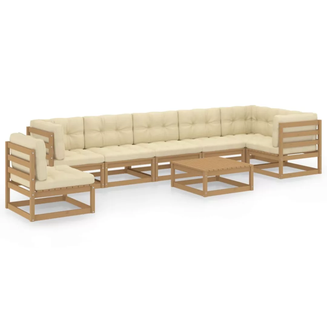 8-tlg. Garten-lounge-set Mit Kissen Kiefer Massivholz günstig online kaufen