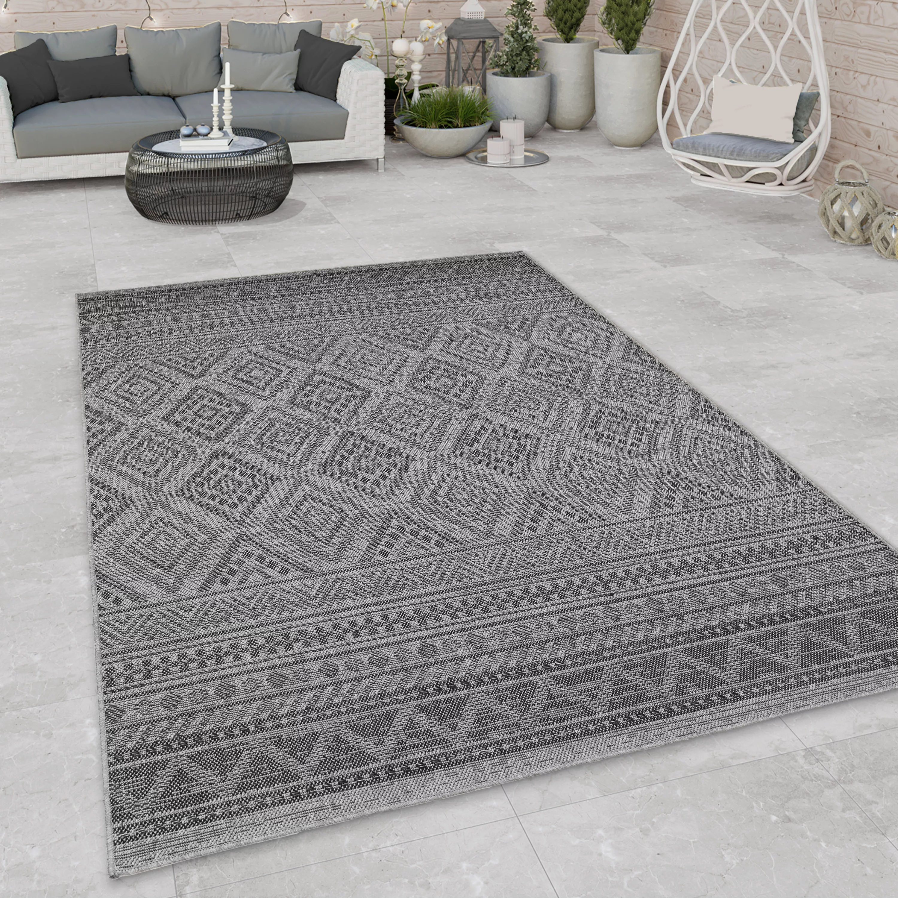 Paco Home Teppich »Vermont 184«, rechteckig, 4 mm Höhe, Flachgewebe, modern günstig online kaufen