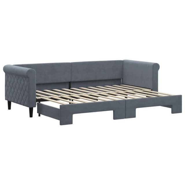 vidaXL Bett Tagesbett Ausziehbar Dunkelgrau 80x200 cm Samt günstig online kaufen