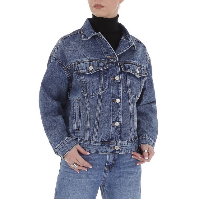 Ital-Design Jeansjacke Damen Freizeit Used-Look Jeansjacke in Blau günstig online kaufen