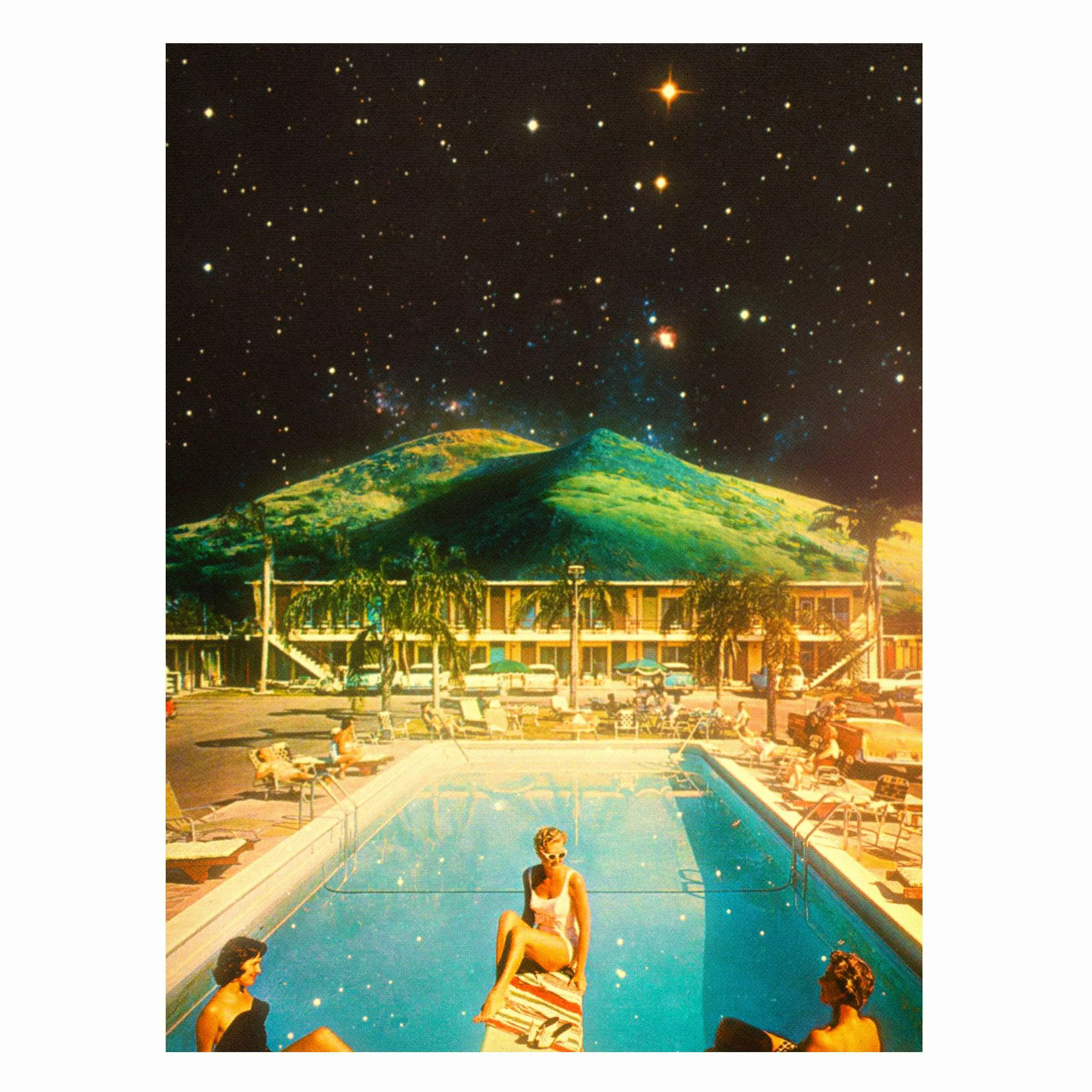 Magnettafel Retro Collage - Space Pool günstig online kaufen