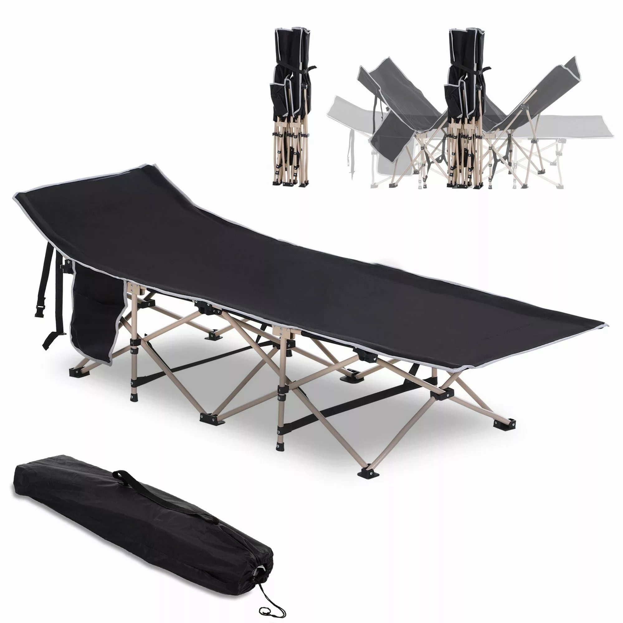 Outsunny Feldbett Faltbares Campingbett, Campingliege mit günstig online kaufen