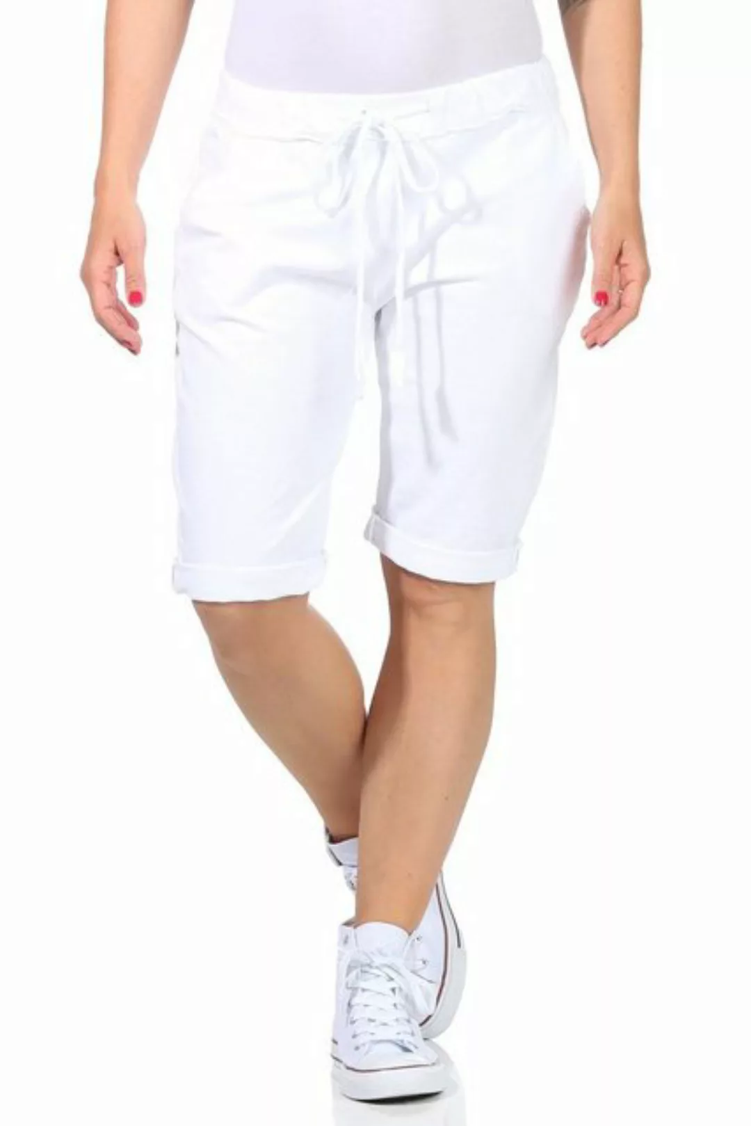 CLEO STYLE Bermudas Sweat Bermuda 1212 Weiß 36-40 günstig online kaufen