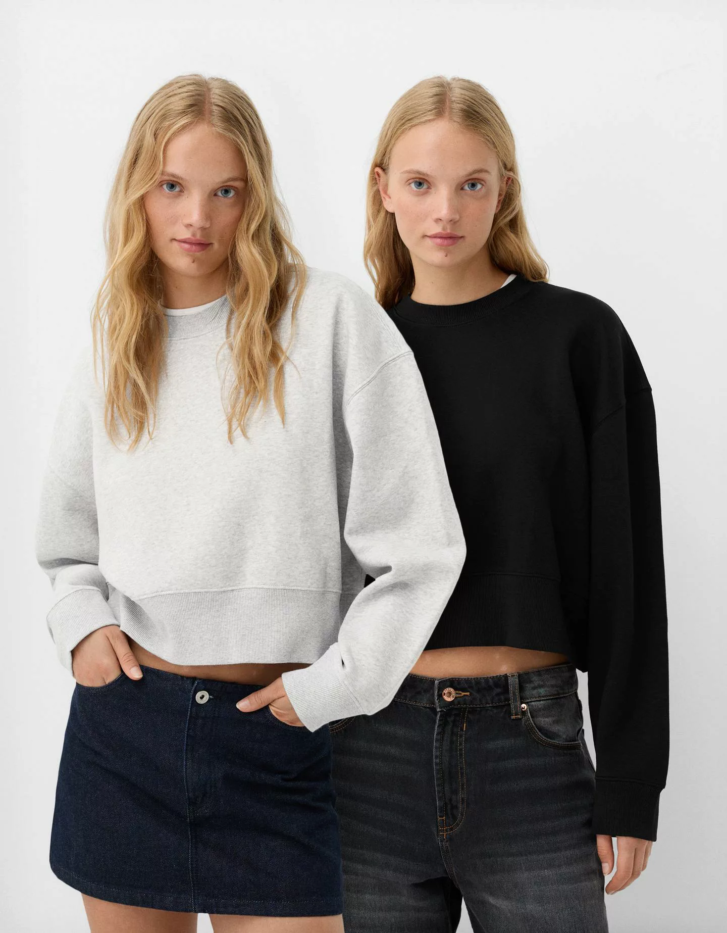 Bershka 2er-Pack Regular-Fit-Sweatshirts Damen S Kombiniert günstig online kaufen