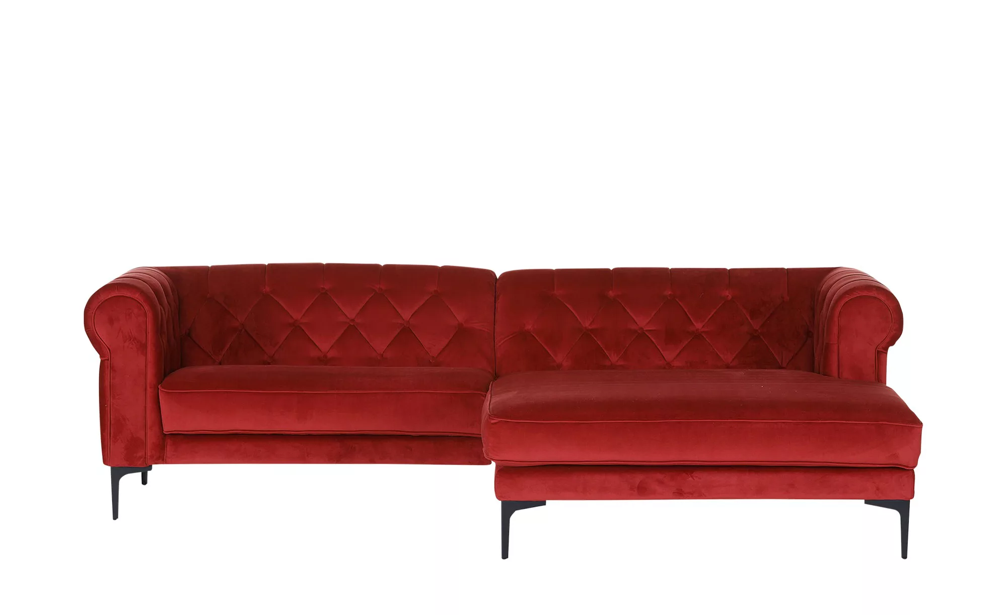 Ecksofa - rot - 130 cm - 160 cm - 75 cm - Polstermöbel > Sofas > Einzelsofa günstig online kaufen