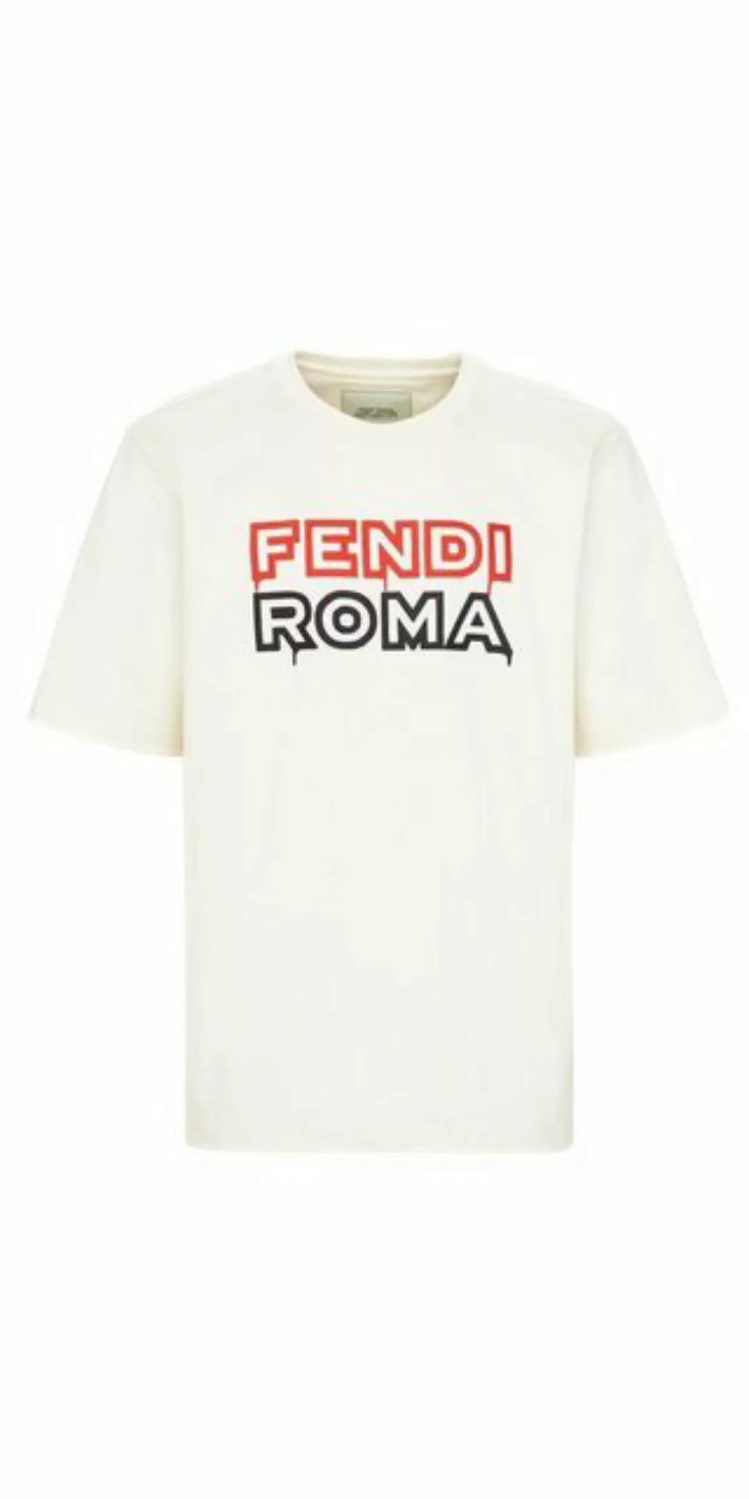 FENDI Print-Shirt FENDI Logo Print T-Shirt aus Baumwolle Weiß Herren günstig online kaufen