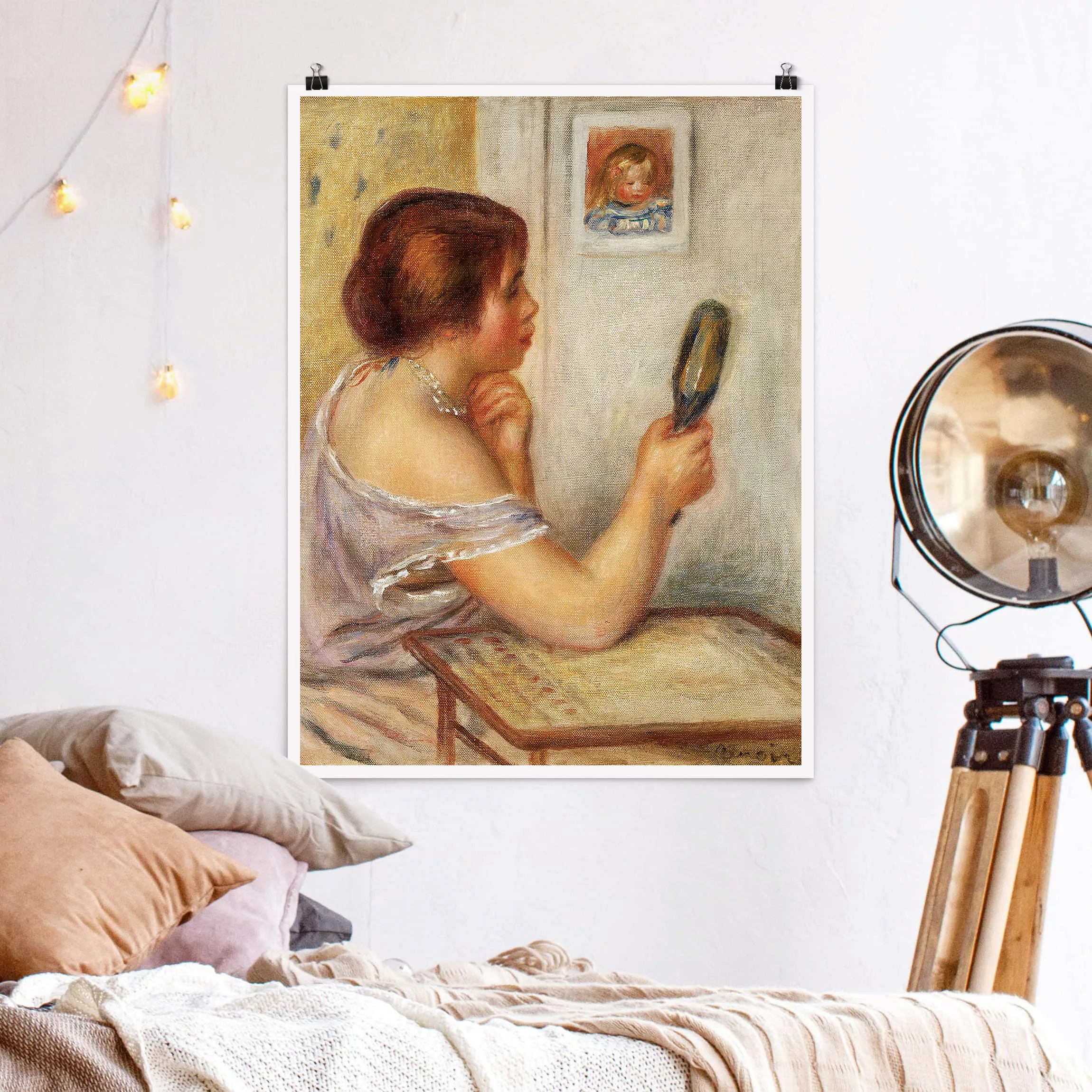 Poster Kunstdruck - Hochformat Auguste Renoir - Gabrielle mit Spiegel günstig online kaufen