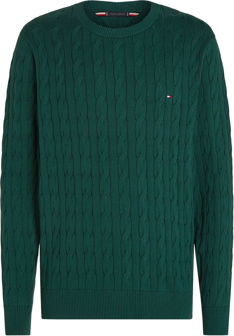 Tommy Hilfiger Pullover Cable Dunkelgrün - Größe XL günstig online kaufen