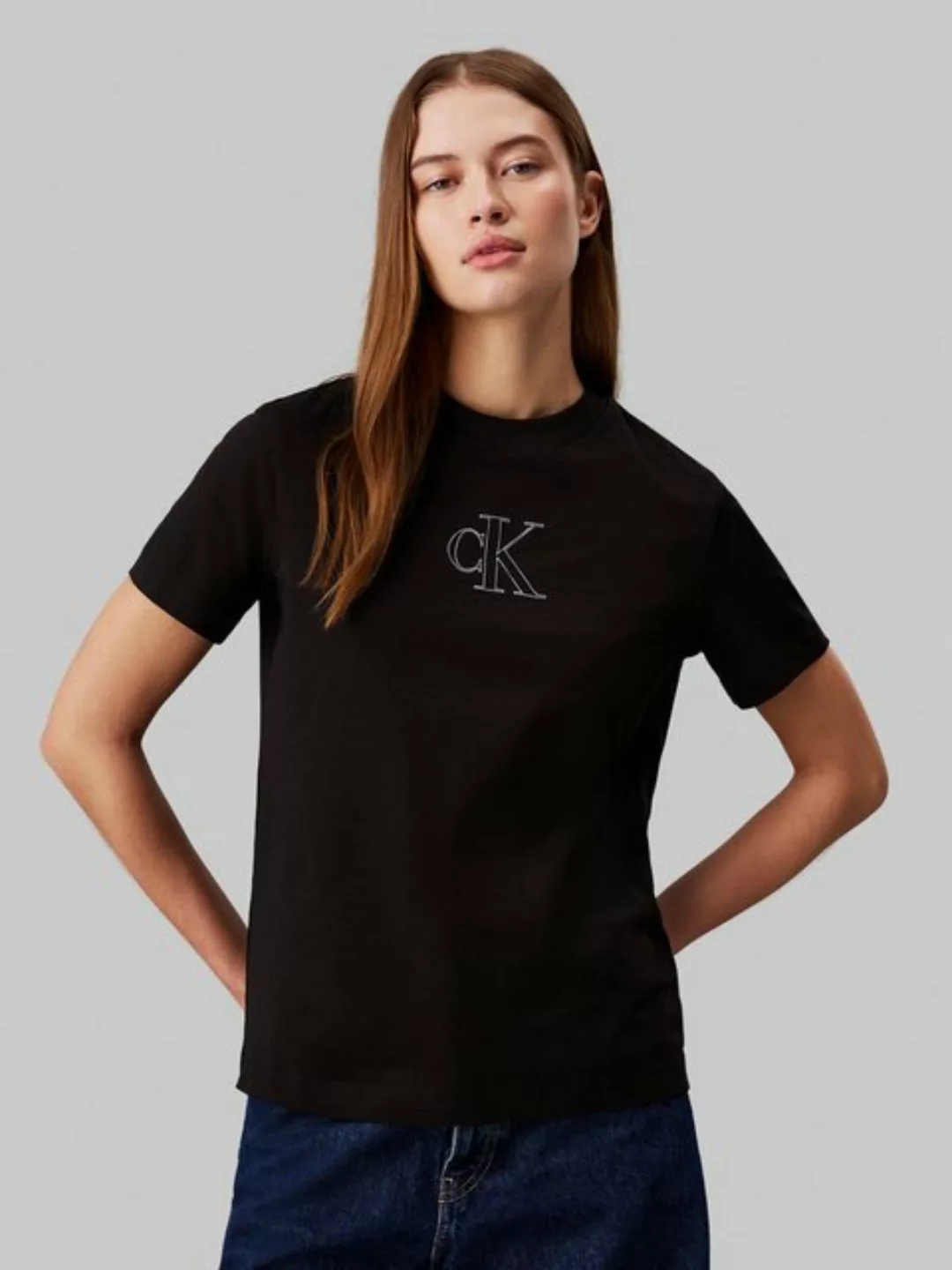 Calvin Klein Jeans T-Shirt "OUTLINED CK REGULAR TEE", mit Markenlabel günstig online kaufen