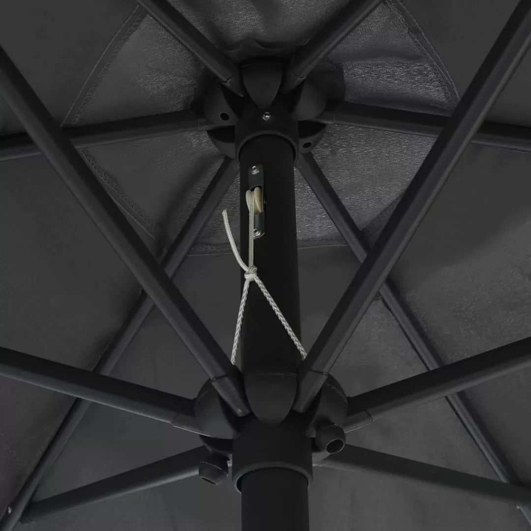 Sonnenschirm Mit Led-leuchten & Aluminium-mast 270 Cm Anthrazit günstig online kaufen