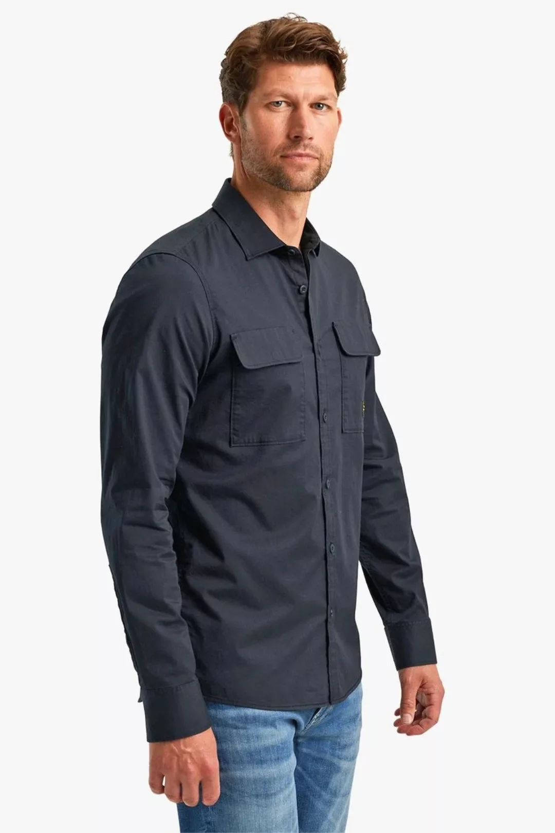 PME LEGEND Langarmhemd - Hemd - Overshirt - Hemd aus Baumwolle mit Stretch günstig online kaufen