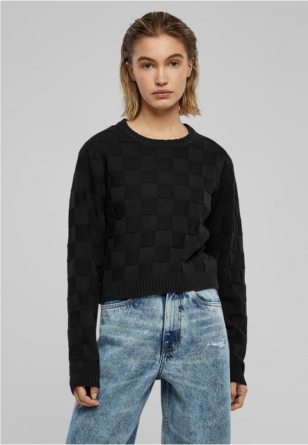 URBAN CLASSICS Rundhalspullover Ladies Check Knit Sweater günstig online kaufen
