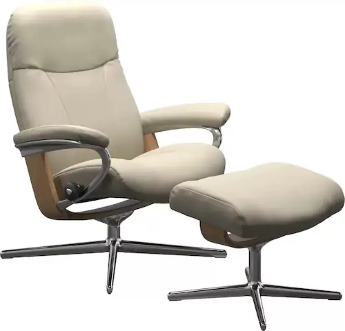 Stressless Relaxsessel "Garda", mit Cross Base, Größe M & L, Holzakzent Eic günstig online kaufen