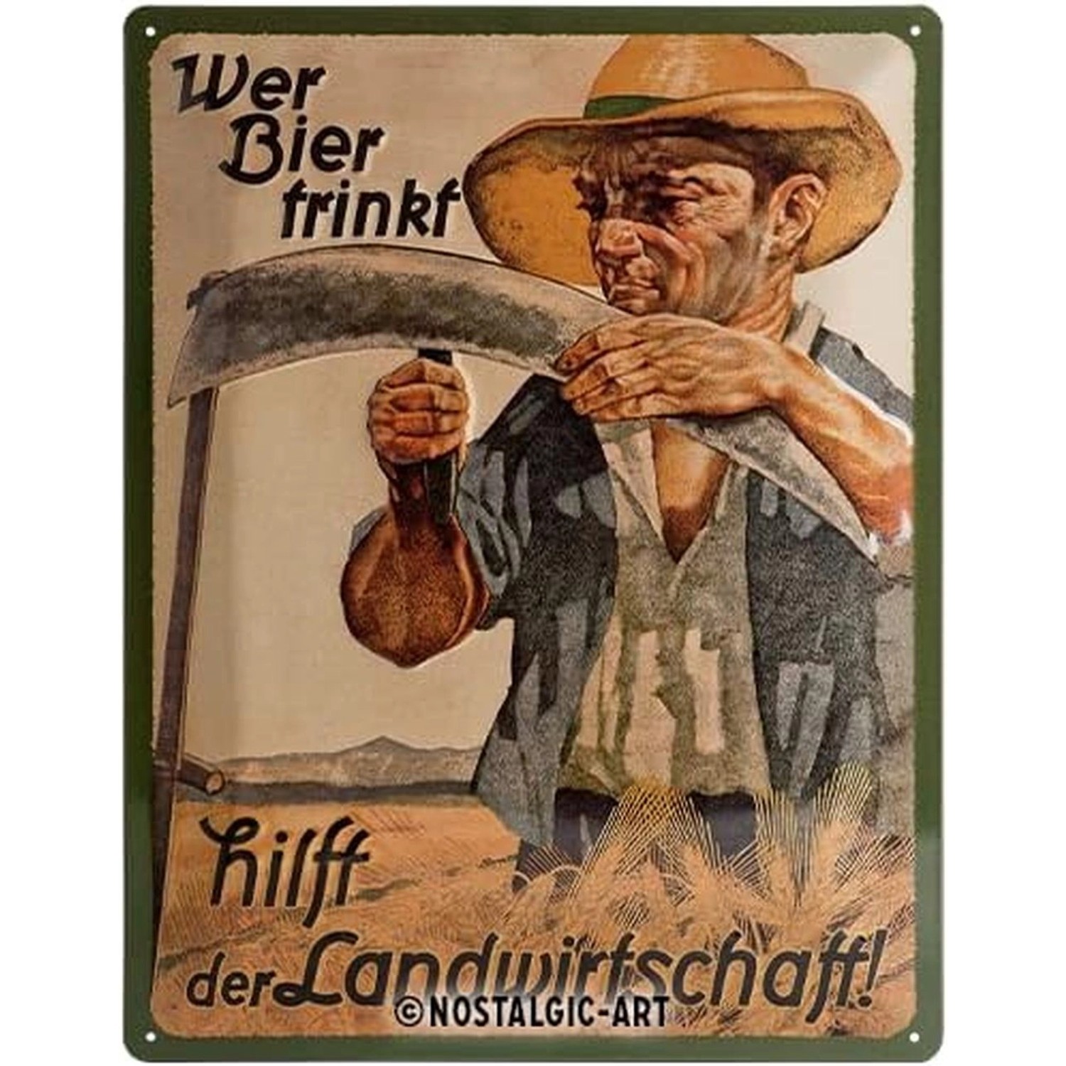 Nostalgic-Art Blechschild Metallschild 30x40cm - Wer Bier trinkt... hilft d günstig online kaufen