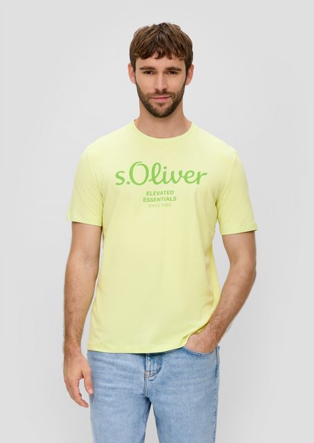 s.Oliver Kurzarmshirt T-Shirt aus Baumwolle mit Label-Print Artwork günstig online kaufen