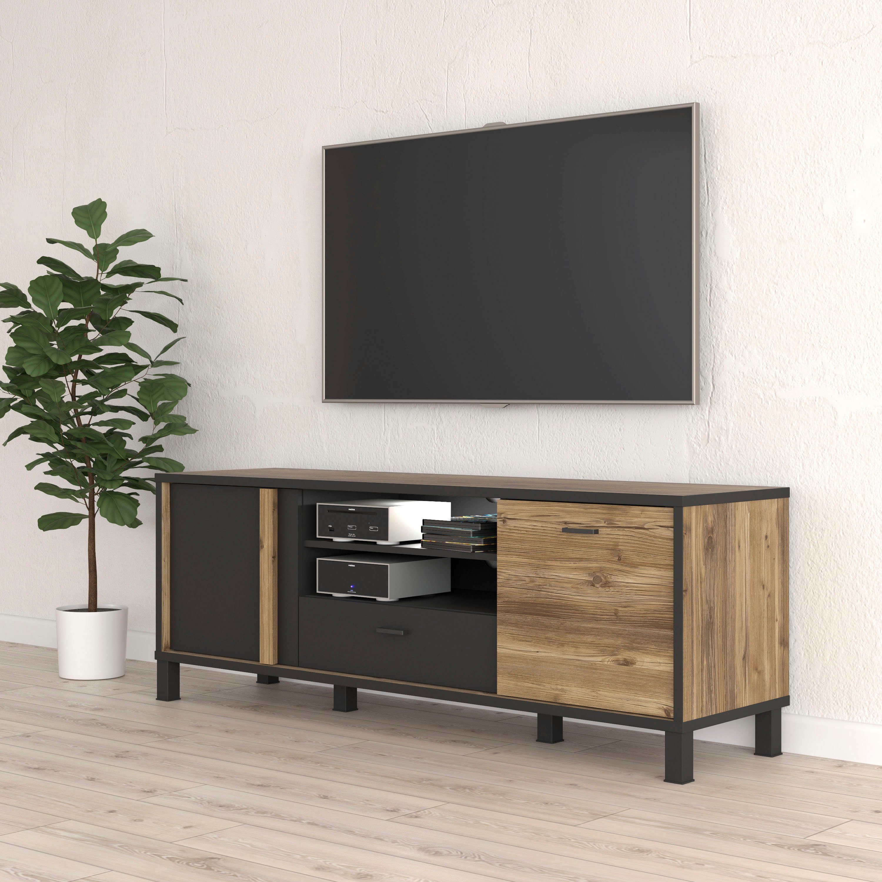 FORTE Lowboard "Hayato", TV-Schrank, TV-Board, Breite ca. 154 cm günstig online kaufen