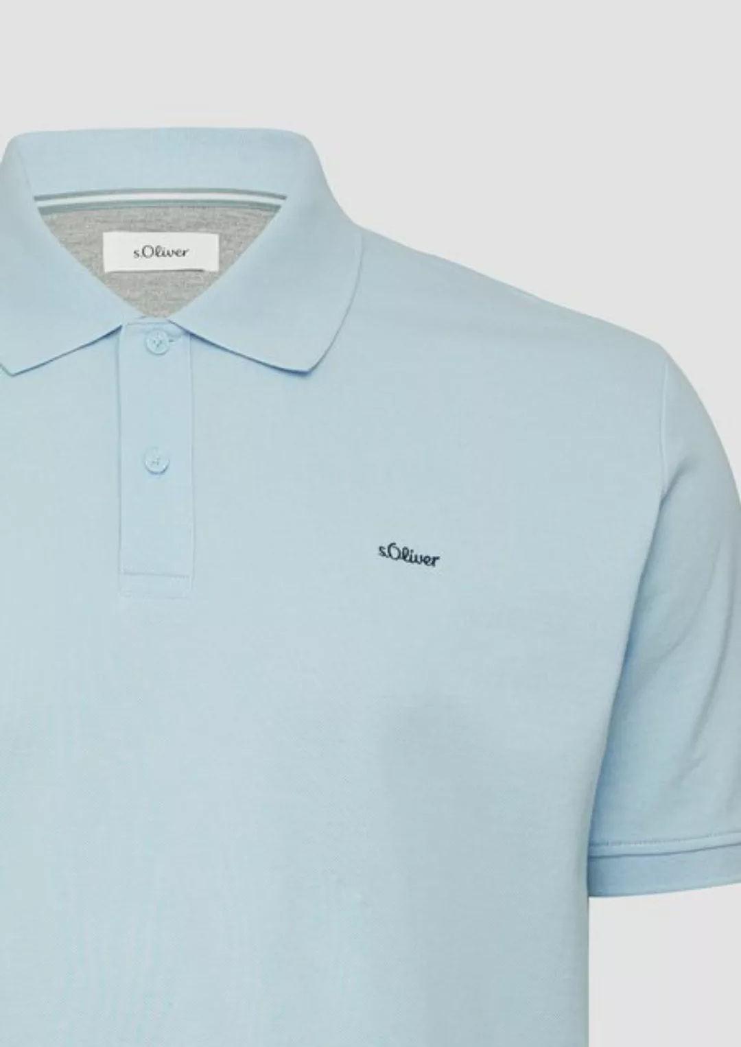 s.Oliver Kurzarmshirt Poloshirt mit Logo-Stickerei günstig online kaufen