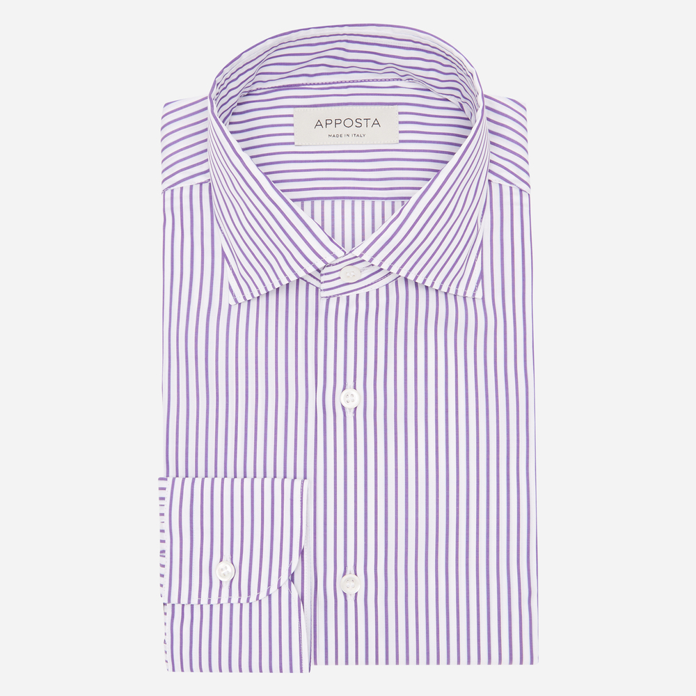 Hemd  streifen  violett 100% reine baumwolle twill giza 87, kragenform  hal günstig online kaufen