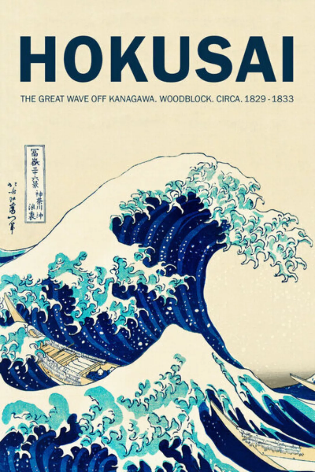 Poster / Leinwandbild - Katsushika Hokusai: Die Große Welle Vor Kanagawa günstig online kaufen