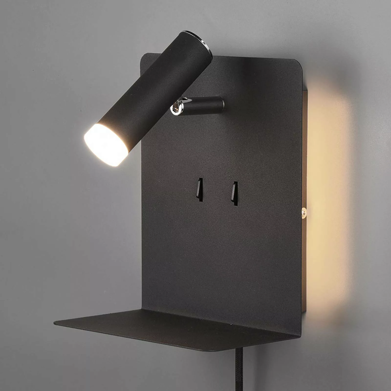 LED-Wandlampe Element mit Ablage schwarz matt günstig online kaufen