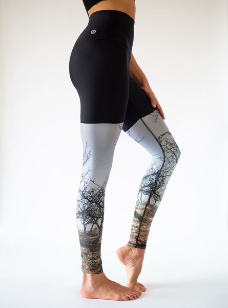 Yoga Leggings Schwarz Leopard, Tiger, Roots günstig online kaufen