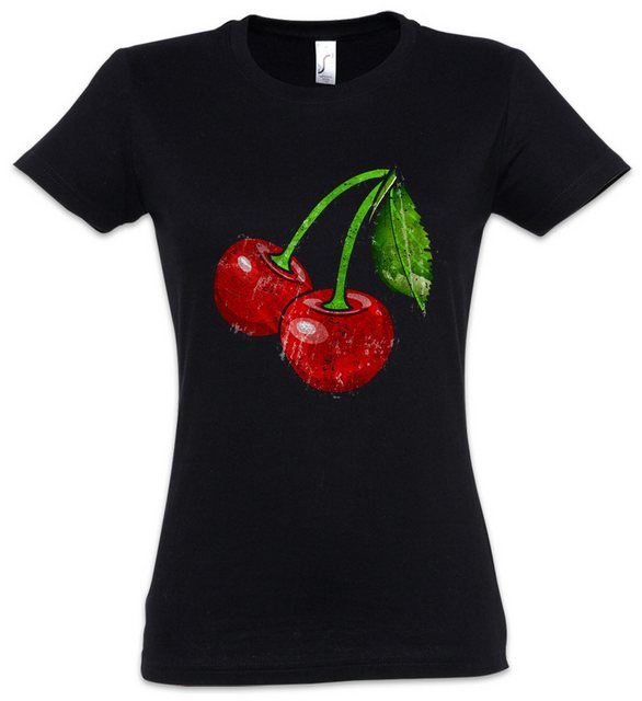 Urban Backwoods Print-Shirt Oldschool Cherries Vintage Logo I Damen T-Shirt günstig online kaufen