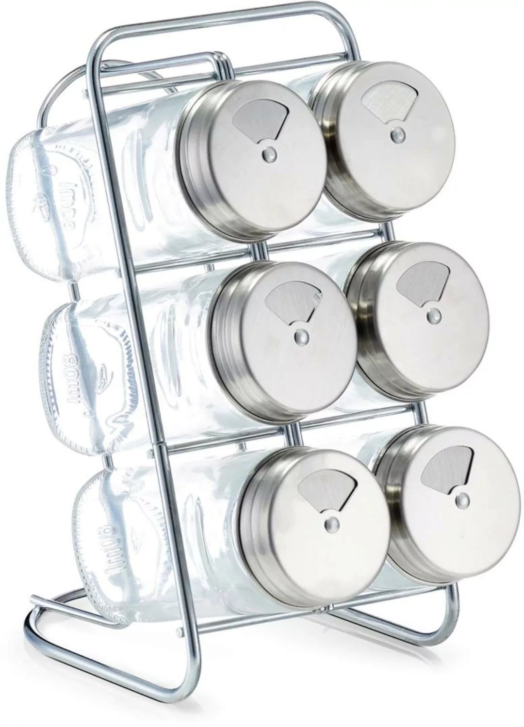 Zeller Gewürzständer-Set silber Glas B/H/L: ca. 15x18x9,3 cm günstig online kaufen