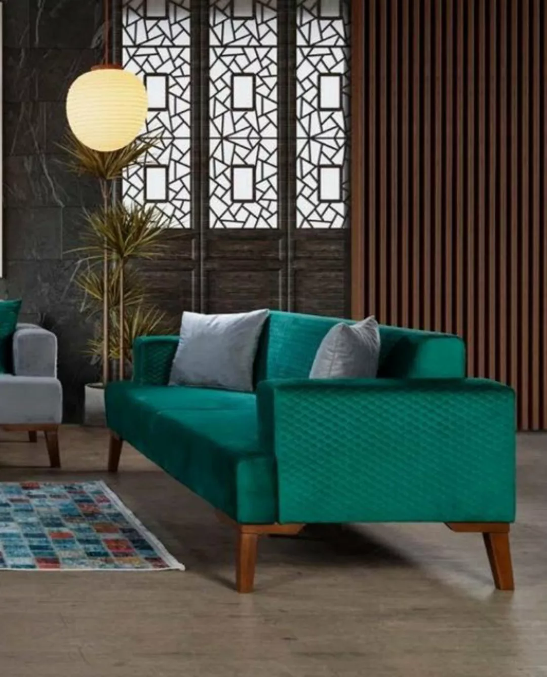 JVmoebel Sofa Turkis Dreisitzer Samt Couch Wohnzimmer Couchen Sofa, Made in günstig online kaufen