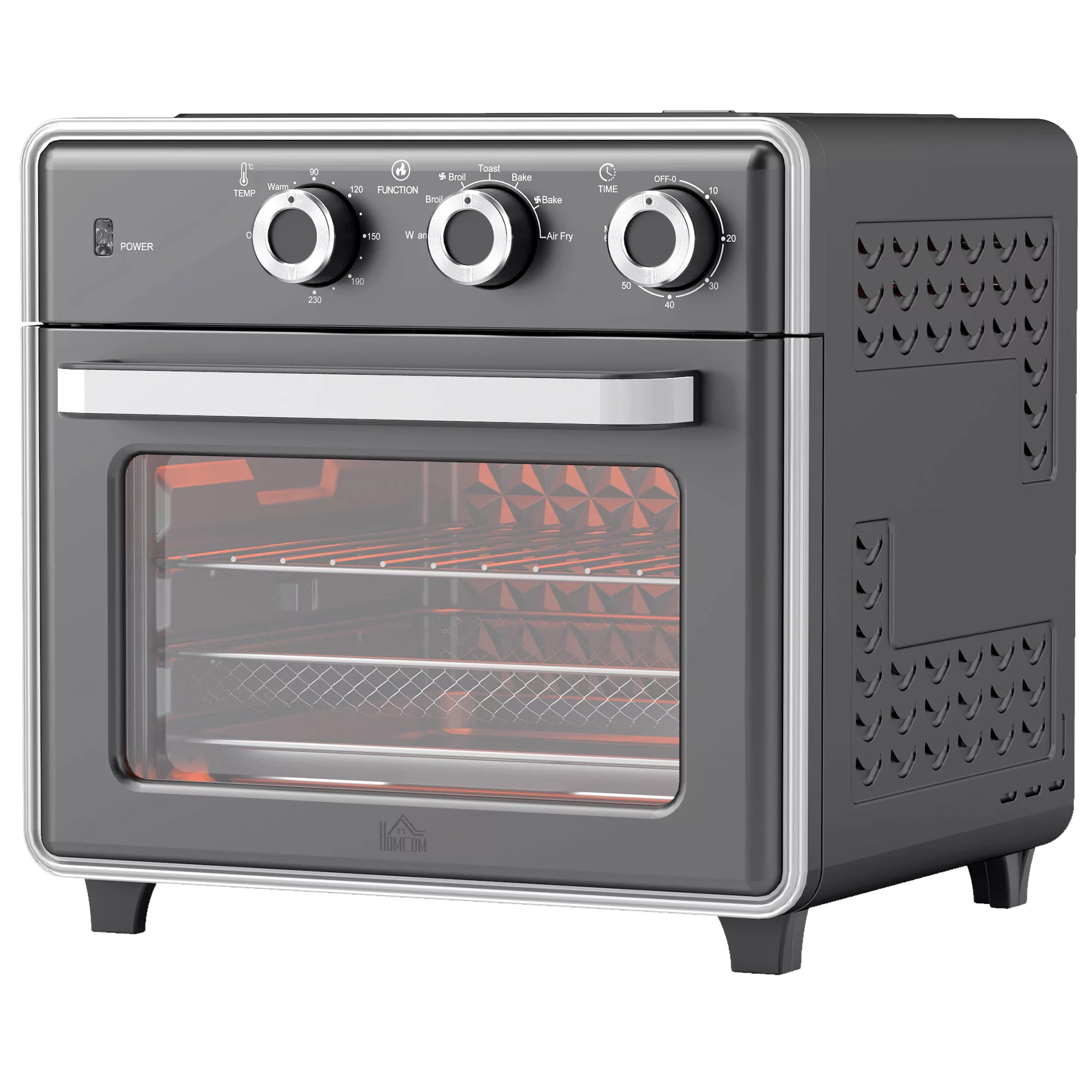 HOMCOM Minibackofen mit Umluft 20L Mini Ofen mit Backblech, Grillrost und K günstig online kaufen