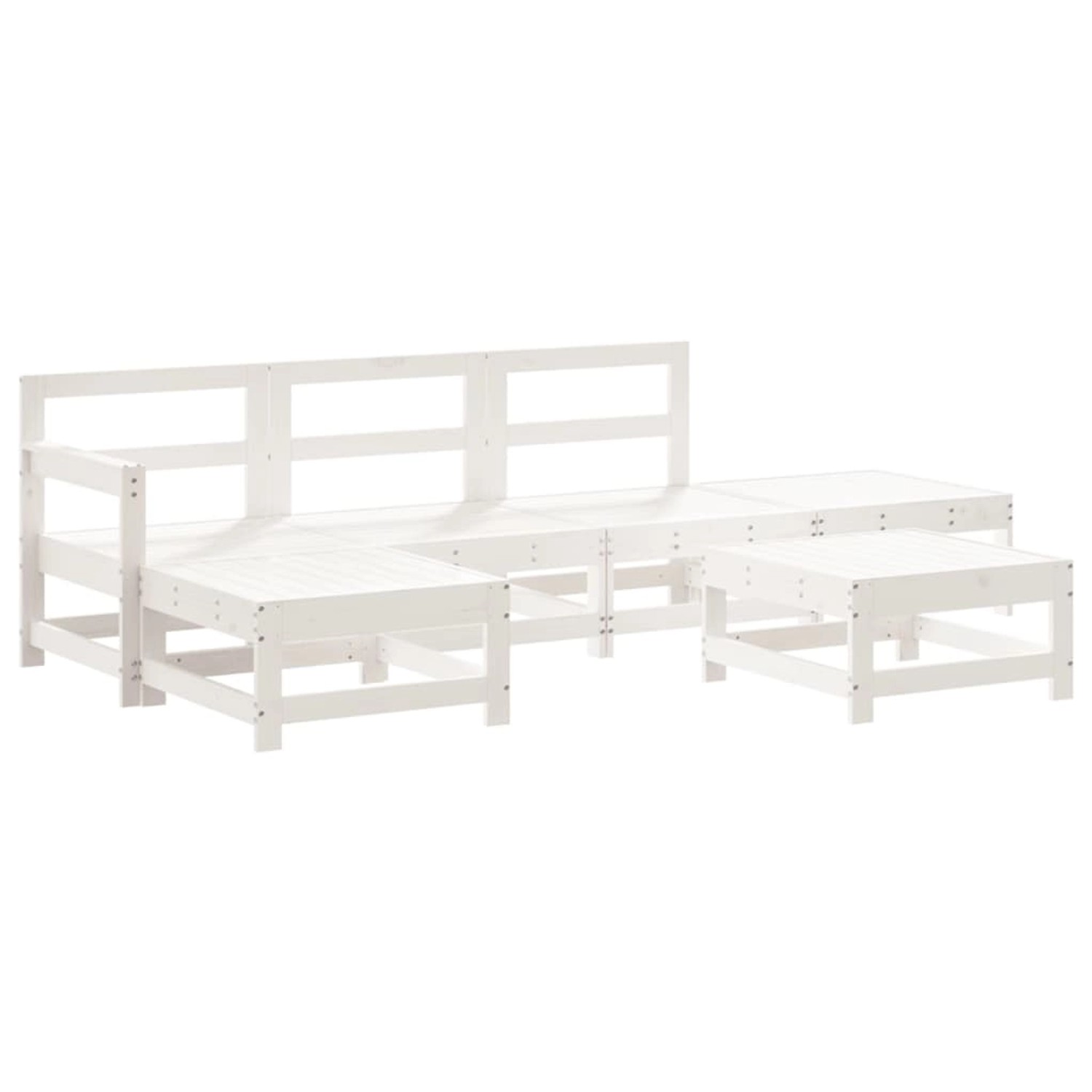 vidaXL 6-Tlg Garten-Lounge-Set Weiß Massivholz Kiefer 3186537 günstig online kaufen