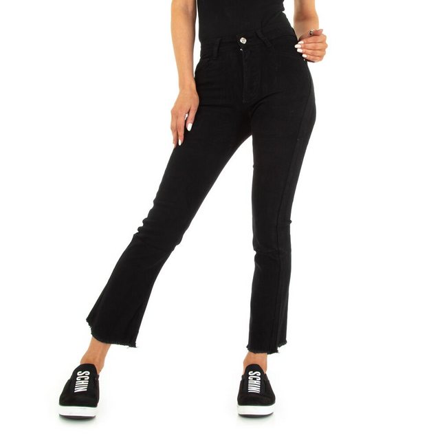 Ital-Design Bootcut-Jeans Damen Freizeit Stretch Bootcut Jeans in Schwarz günstig online kaufen