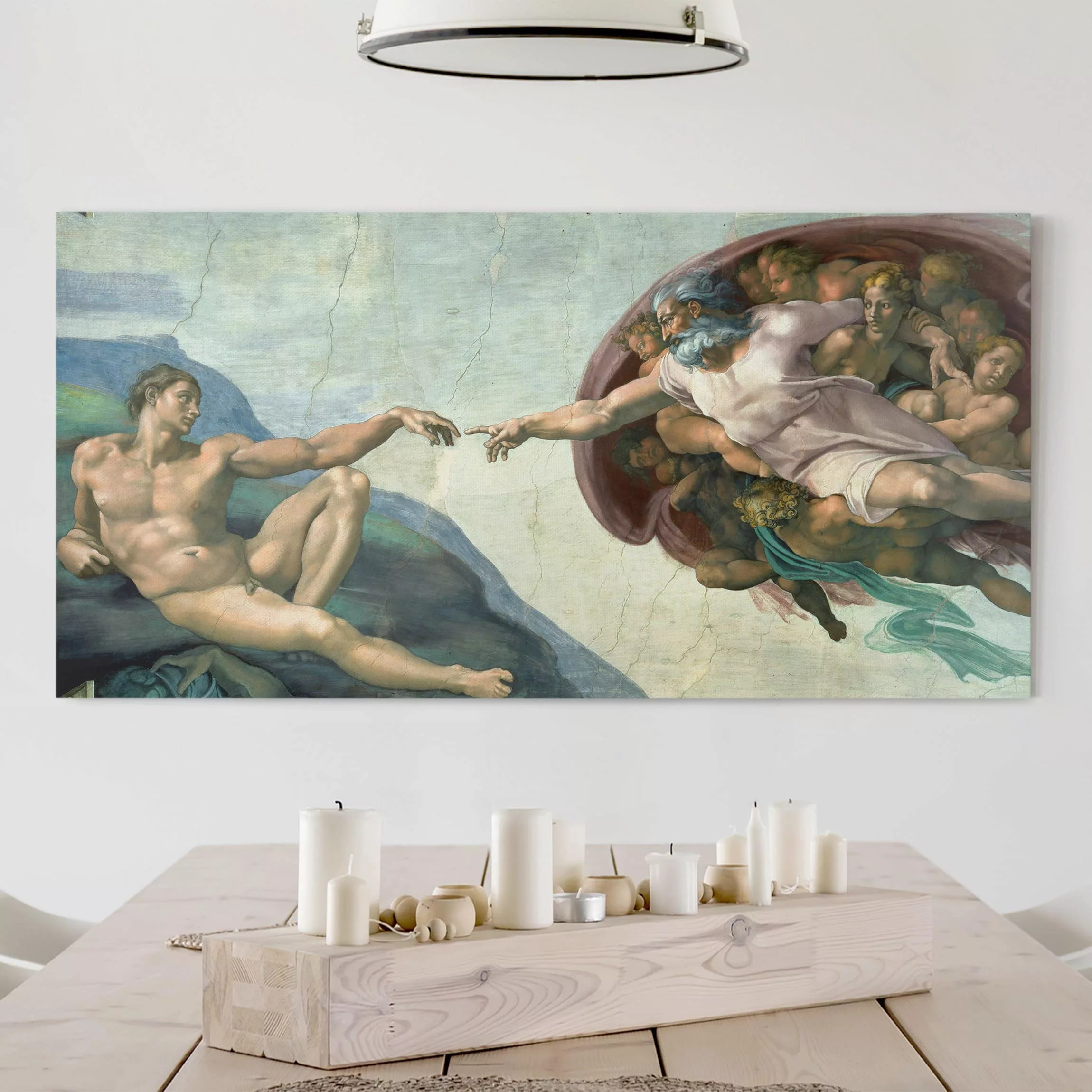 Leinwandbild Kunstdruck - Querformat Michelangelo - Sixtinischen Kapelle günstig online kaufen