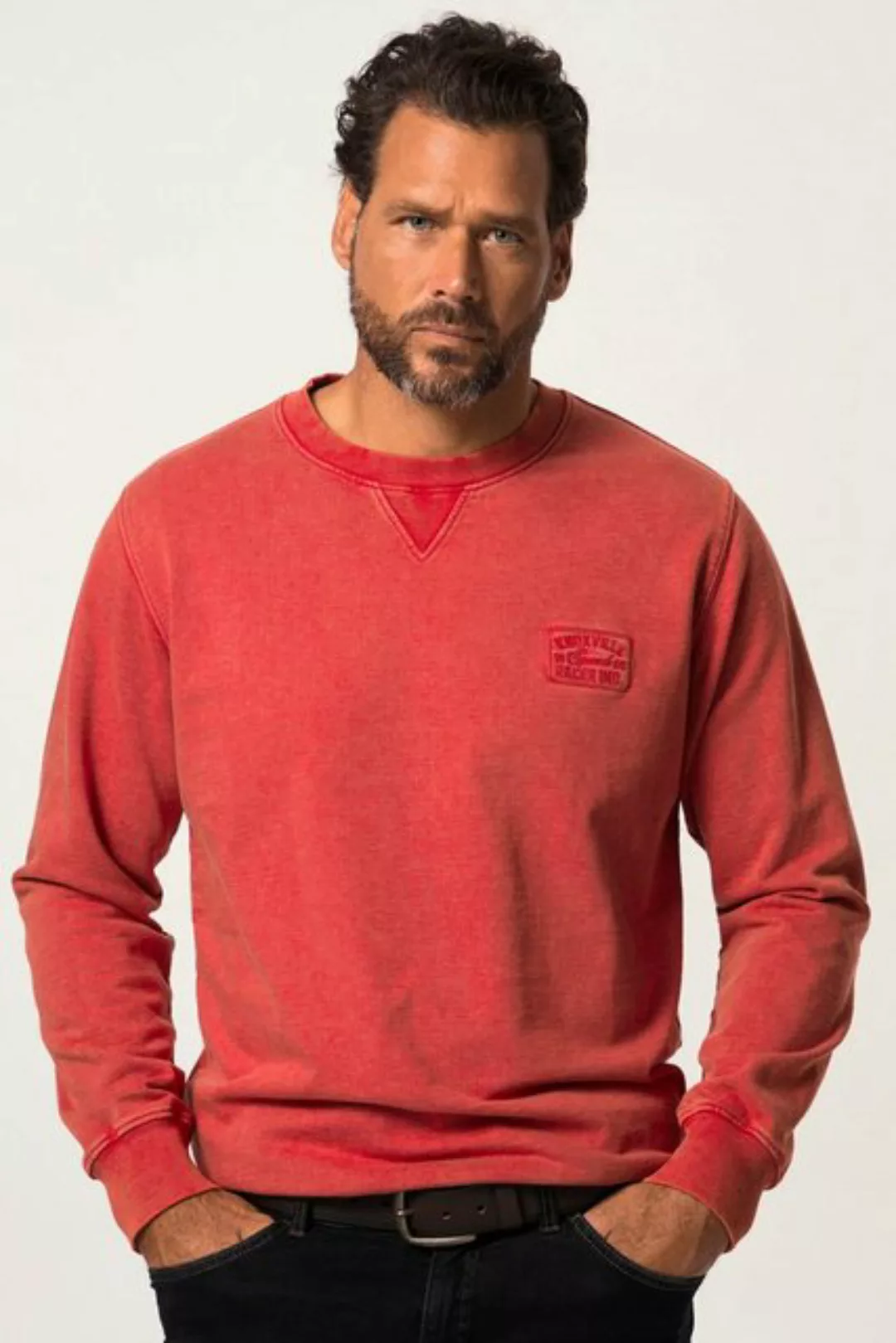 JP1880 Sweatshirt Sweater Vintage Look Brust-Stickerei Rundhals günstig online kaufen