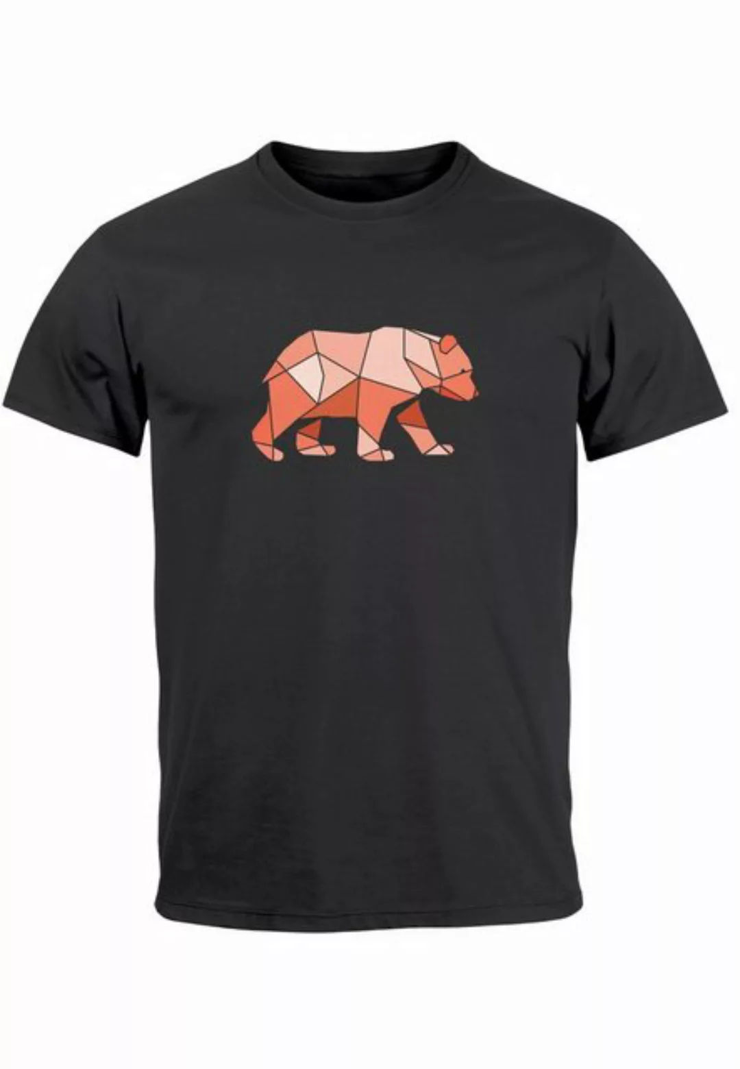 Neverless Print-Shirt Herren T-Shirt Polygon Grafik Bär Outdoor Motive Prin günstig online kaufen
