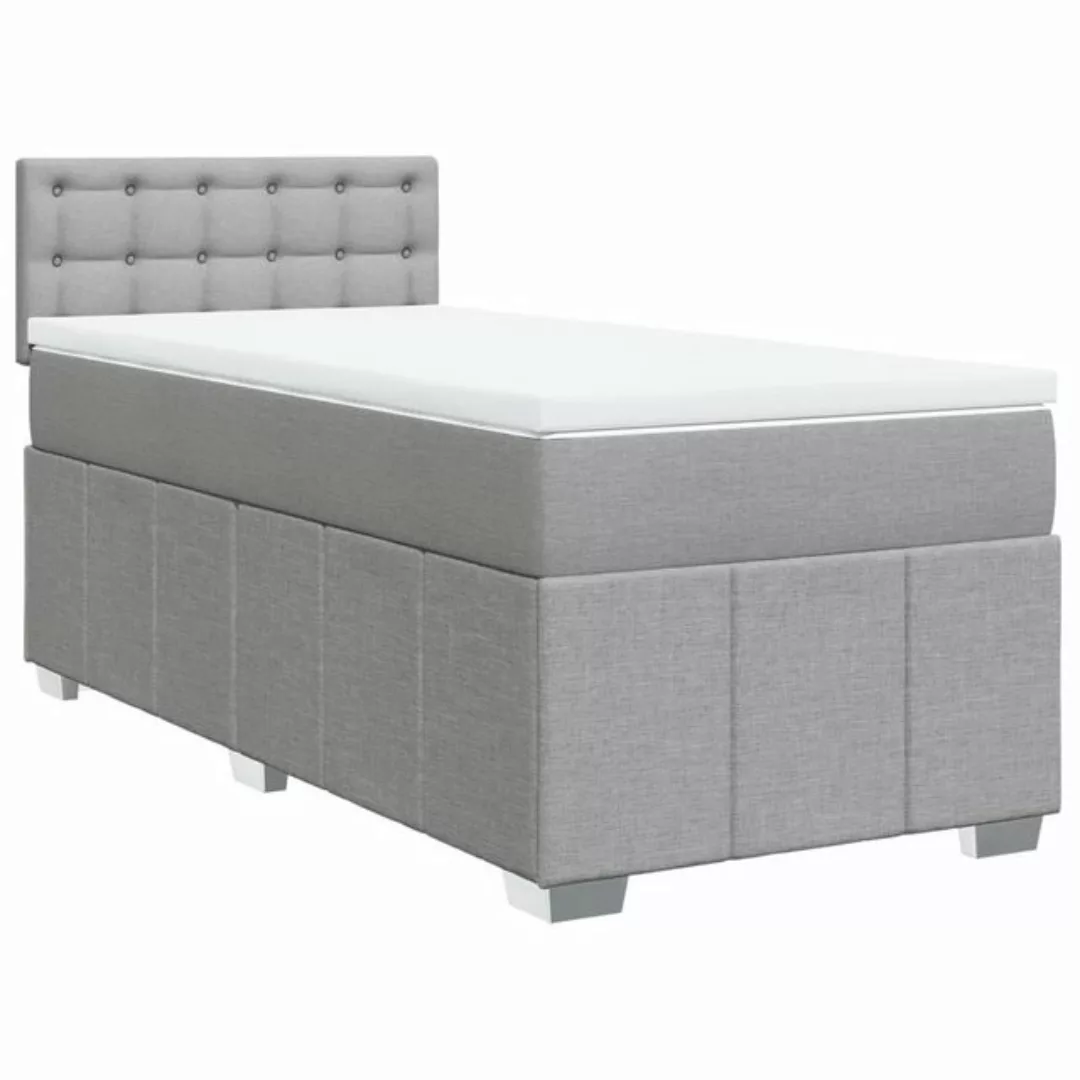 vidaXL Bett Boxspringbett mit Matratze Hellgrau 80x200 cm Stoff günstig online kaufen