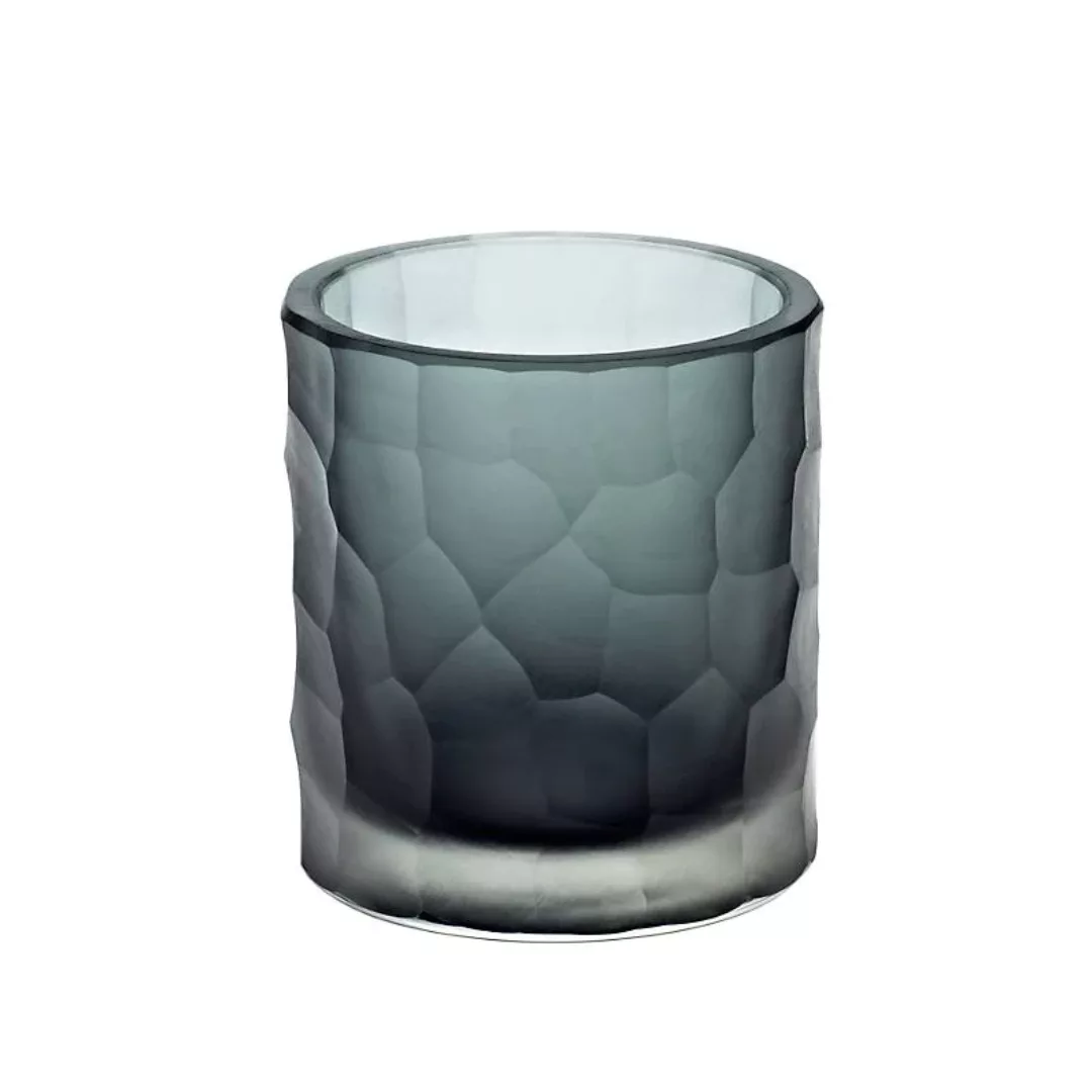Teelichtglas Kerzenhalter Votiv Windlicht Moonlight Höhe 9,5cm grau Handmad günstig online kaufen