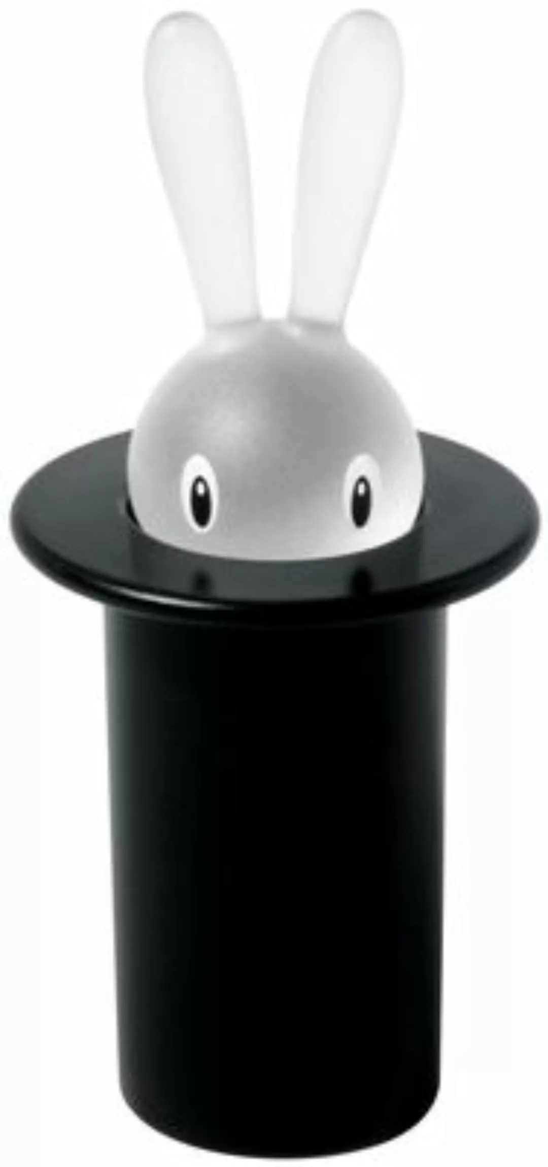 Alessi - Magic Bunny Zahnstocherbehälter - schwarz/H 14cm / Ø 7,5cm günstig online kaufen