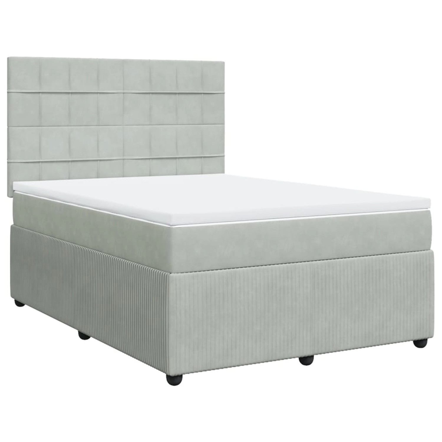 vidaXL Boxspringbett mit Matratze Hellgrau 140x200 cm Samt2106611 günstig online kaufen